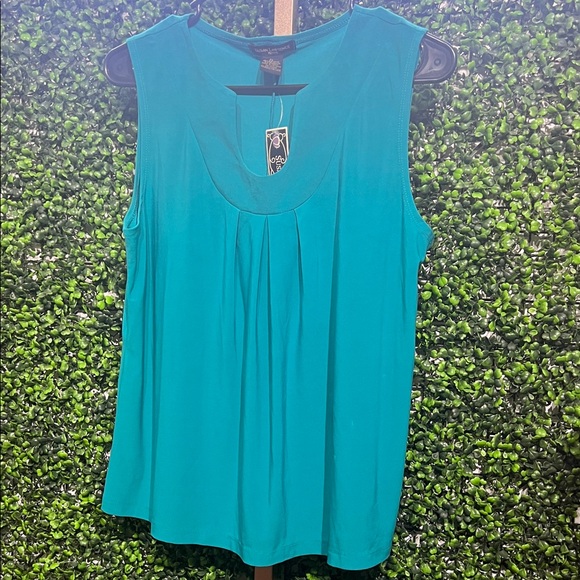 Susan Lawrence Tops - Susan Laurence Teal Sleeveless Tank Top size Large